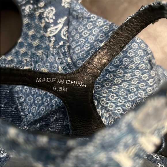 Jeffrey Campbell Risky Business Denim Patchwork Platform Sandal - Picture 8 of 9